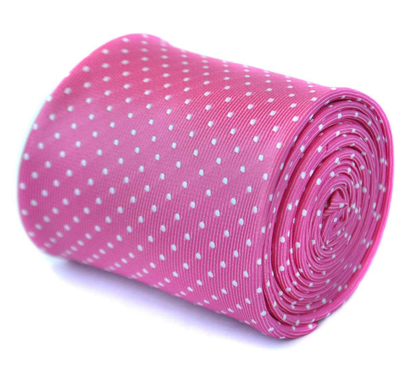 bright pink with white pin spot tie